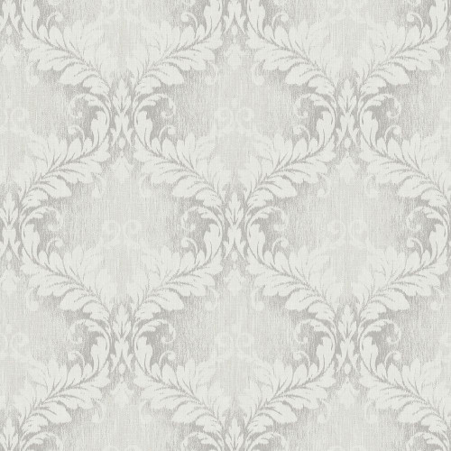 Galerie Faded Damask Wallpaper - G34133 - Silver / Grey
