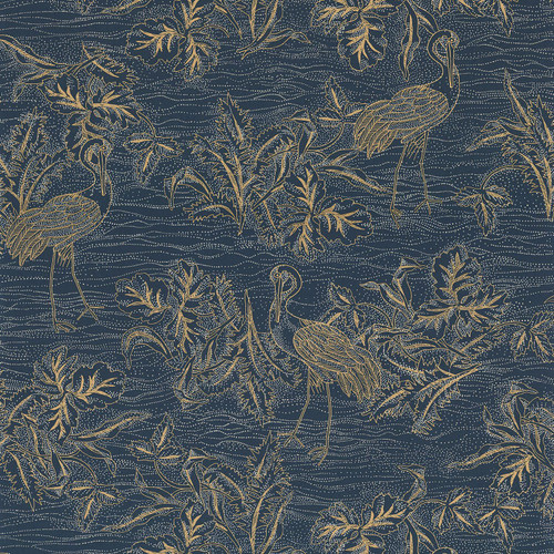 Casamance Mirador Wallpaper - 75891834 - Marine / Dore