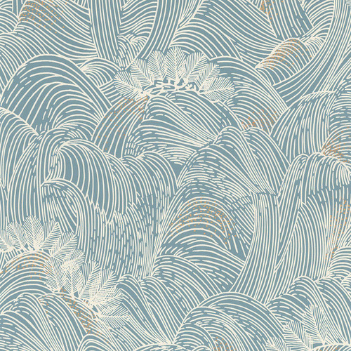 Casamance Maree Haute Wallpaper - 75902242 - Bleu Persan