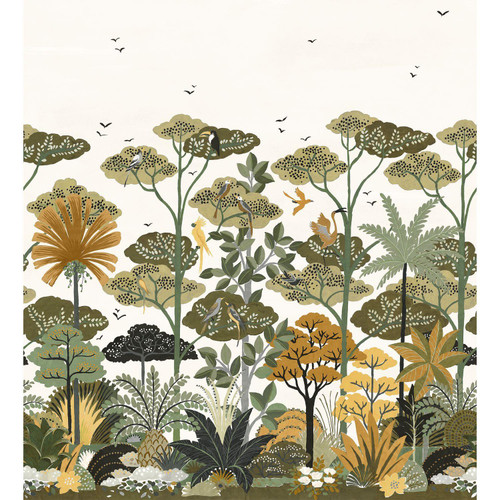 Casamance Kandy Wallpaper - 75983262 - Blanc / Kaki