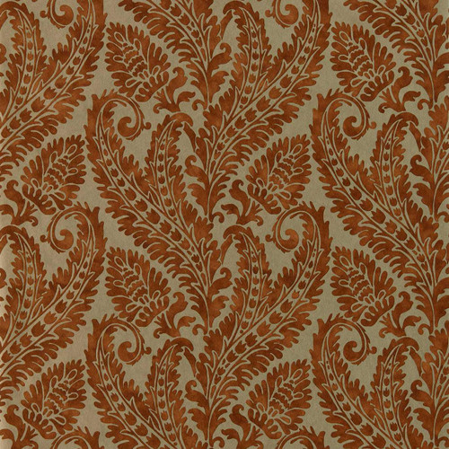 Clarke & Clarke Regale Wallpaper - W0161/04 - Russet / Gilver