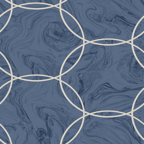 Graham & Brown Aqueous Geo Wallpaper - 105757 - Cobalt
