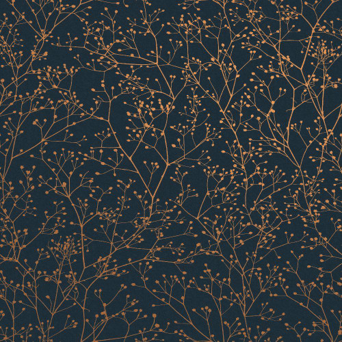 Clarissa Hulse Gypsophila Wallpaper - 120381 - Midnight / Copper