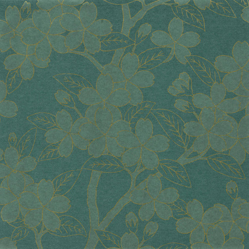 Little Greene Camellia Wallpaper - 0275CATEALZ - Teal