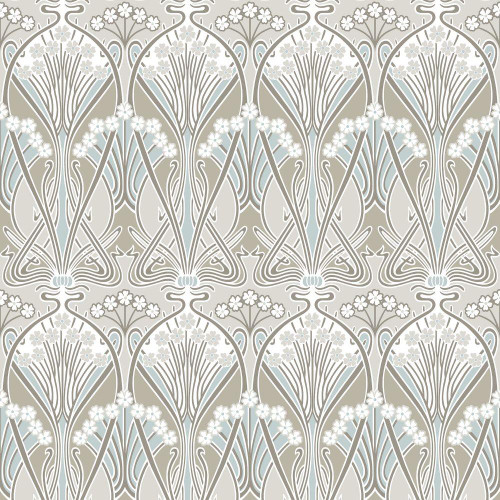 Galerie Dragonfly Damask Wallpaper - ET12424 - Taupe / Beige / Blue