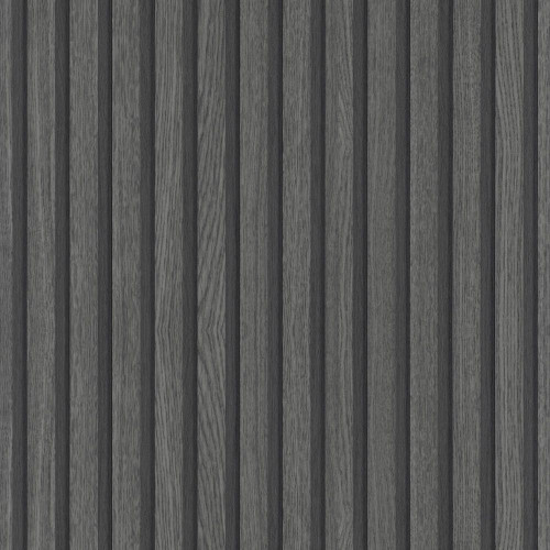 Galerie Wood Stripe Wallpaper - 33961 - Black / Anthracite