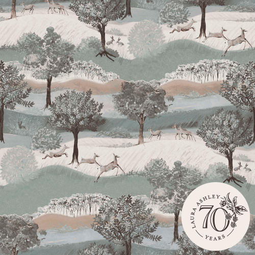 Laura Ashley Hartingdon Wallpaper - 119858 - Jade Green