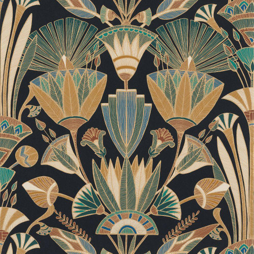 Casamance Denderah Wallpaper - 76130508 - Noir / Multico