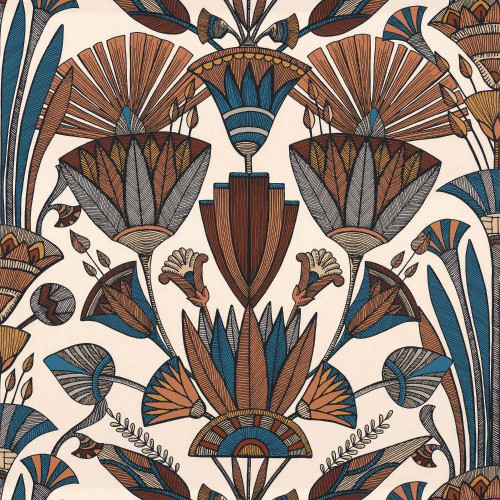 Casamance Denderah Wallpaper - 76130712 - Creme / Terracotta