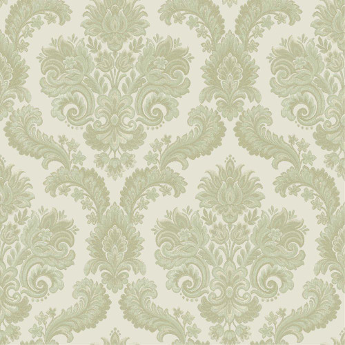 Galerie Italian Style Damask Wallpaper - 28825 - Green / Cream