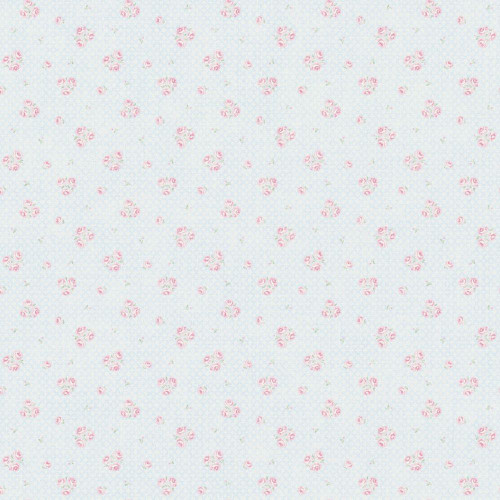 Galerie Vintage Rose Motif Wallpaper - MC61037 - Blue / Pink