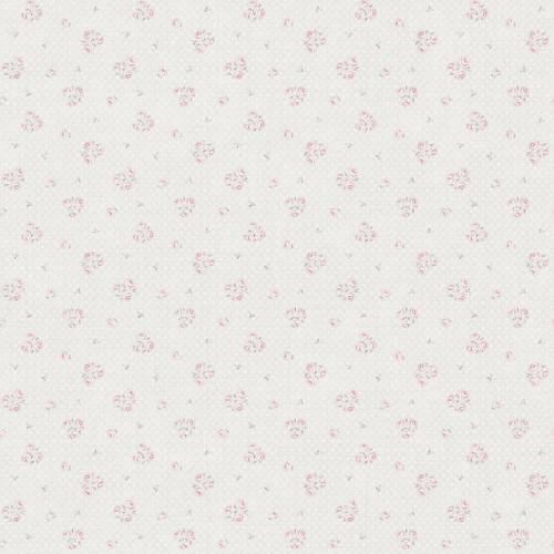Galerie Vintage Rose Motif Wallpaper - MC61046 - Cream / Grey / Pink
