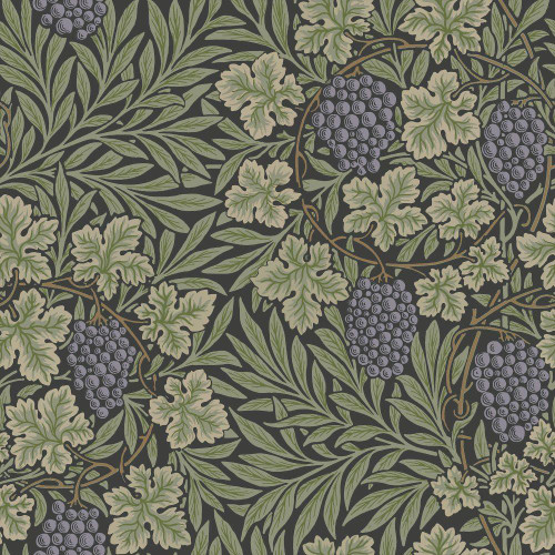 Galerie Vine Wallpaper - 82019 - Black / Blue / Green