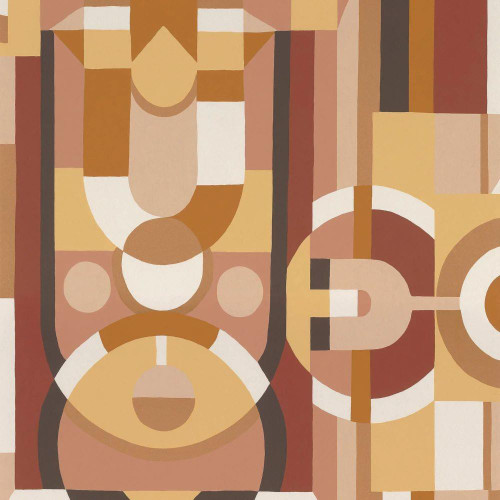 Casamance Vitrail Wallpaper - 76250406 - Vanilla / Terracotta