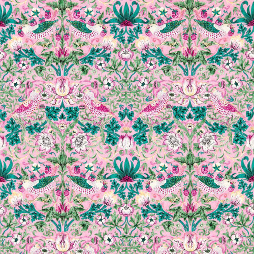 Morris & Co Strawberry Thief Wallpaper - 510021 - Miami Strip