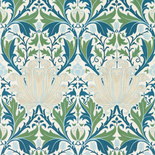 Morris & Co Helena Wallpaper - 217360 - Indigo / Forest