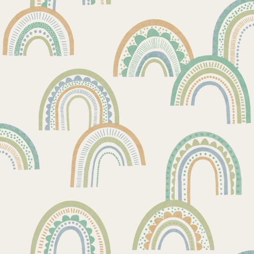 Holden Decor Boho Rainbow Wallpaper - 13283 - Green / Teal