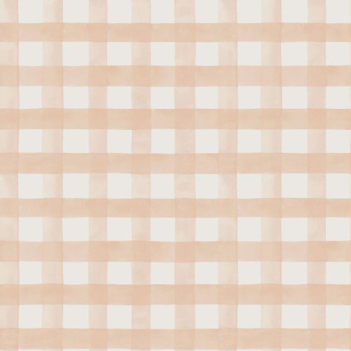 Holden Decor Watercolour Gingham Wallpaper - 13292 - Soft Coral