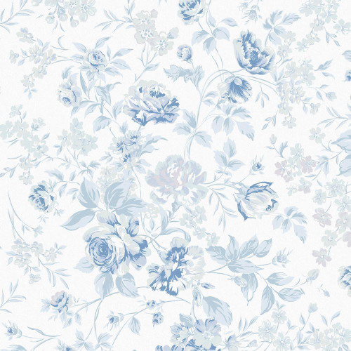 Rachel Ashwell Romantic Rose Wallpaper - 125109 - Blue