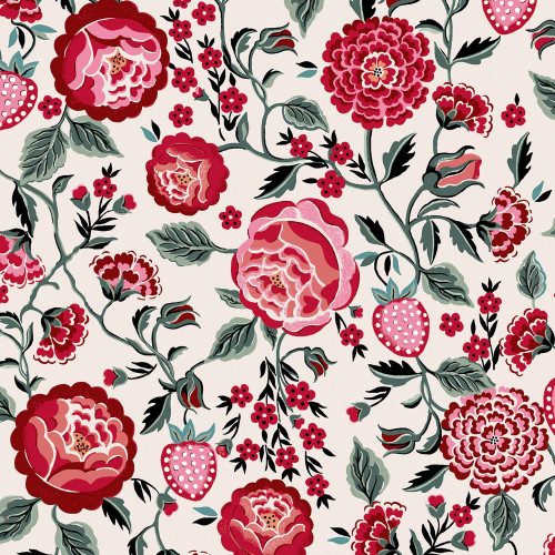Cath Kidston Strawberry Garden Wallpaper - 125497 - Rose