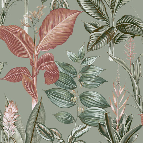 NEXT Rainforest Leaves Wallpaper - 120209 - Sage