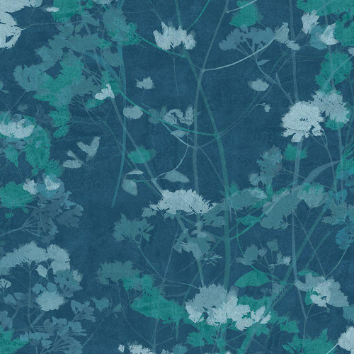 Graham & Brown Flower Press Wallpaper - 124106 - Denim