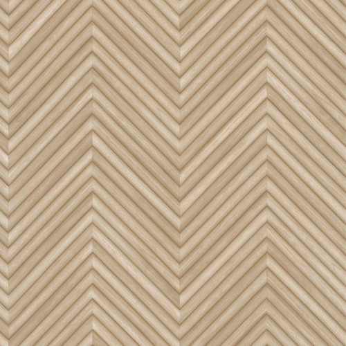 Galerie Herringbone Wood Effect Wallpaper - 33376 - Beige / Brown