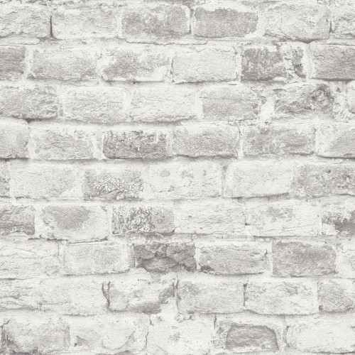 Galerie Rocky Retreat Brick Effect Wallpaper - BB51118 - Grey / White