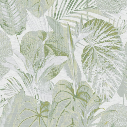 Galerie Jungle Leaves Wallpaper - FL61159 - Grey / Green