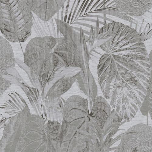 Galerie Jungle Leaves Wallpaper - FL61160 - Grey / Black