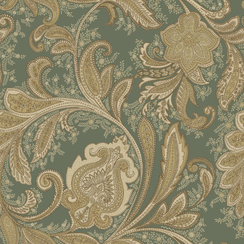 Galerie Paisley Wallpaper - DWP0355-01 - Green / Beige