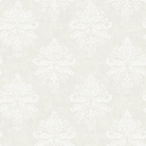 Galerie Medallion Damask Wallpaper - G68672 - White
