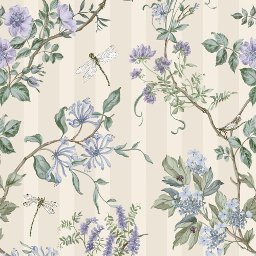 Holden Decor Hampton Gardens Wallpaper - 13911 - Neutral / Blue