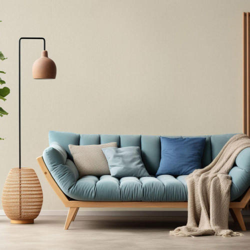 Anaglypta Ivory Textured Wallpaper Styled in Living Room