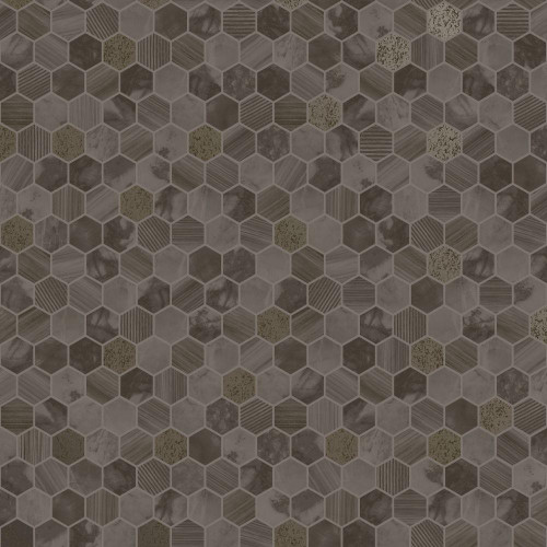 Holden Decor Hexara Tile Wallpaper - 89402 - Bronze Metallic