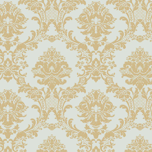 Galerie - Classic Damask Wallpaper - CI38218 - Blue / Metallic Gold