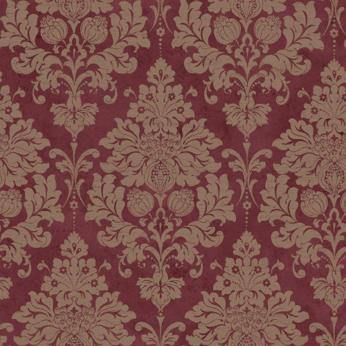 Galerie -  Damask Wallpaper - CI38221 - Cranberry / Gold