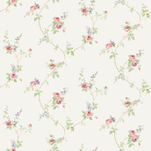 Galerie - White Wedding Trail Wallpaper - CI38227 - Pink / Purple / Blue