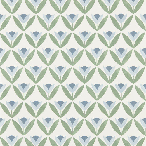 Scion - Tulip Trellis Wallpaper - 113257 - Coast Blue