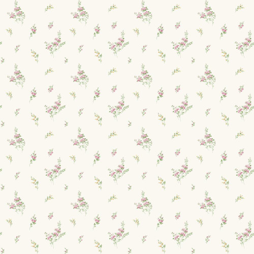 Galerie - Small Sprigs Wallpaper - G67918 - Pink / Green / Yellow