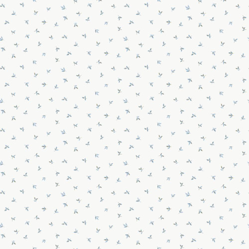Galerie - Mini Leaf Toss Wallpaper - G68719 - Blue / Beige