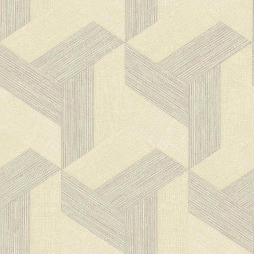 Galerie - Geometric Wallpaper - 27501 - Beige / Silver Grey