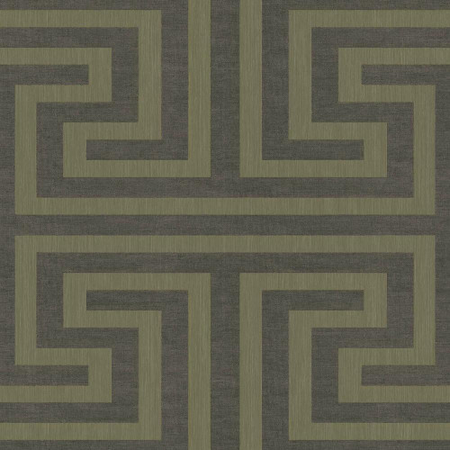 Galerie - Geometric Maze Wallpaper - 27519 - Silver Grey / Gold