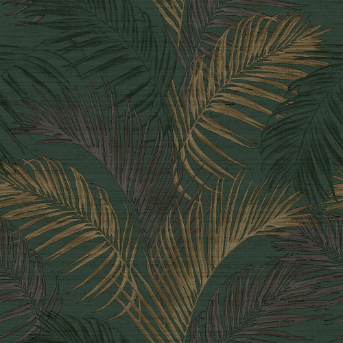 Galerie - Felce Tonale Wallpaper - PS33317 - Green / Bronze Brown