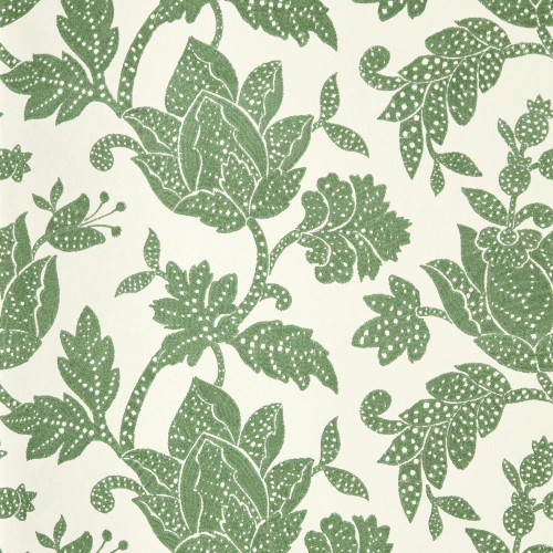Harlequin Zamora Wallpaper 113366 Forest featuring large-scale floral motifs in rich forest green on a neutral background.