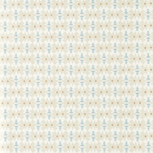 Scion Owl & Butterfly Wallpaper 113412 Pebble Coast Blue featuring small-scale owl and butterfly motif in neutral and blue tones.