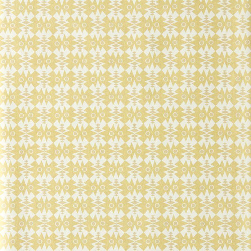 Scion Owl & Butterfly Wallpaper 113413 Buttercup featuring small-scale owl and butterfly motif in yellow and white.