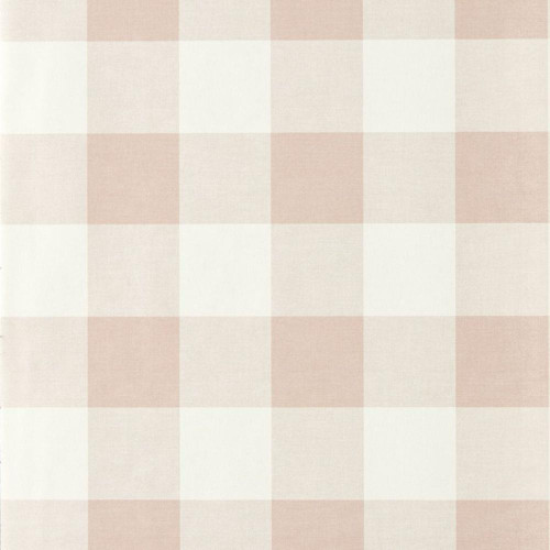 Scion Central Check Wallpaper 113414 Blush featuring large blush pink and off-white gingham squares.