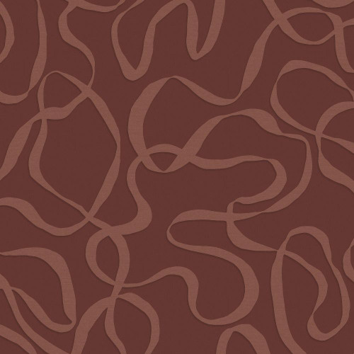Made Varri Wallpaper 145210 Berry abstract looping line pattern in deep berry red tones.
