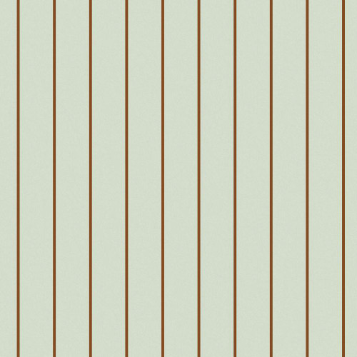 Made Kyria Wallpaper 145218 Mint Chocolate Stripe with slim brown vertical stripes on mint background.